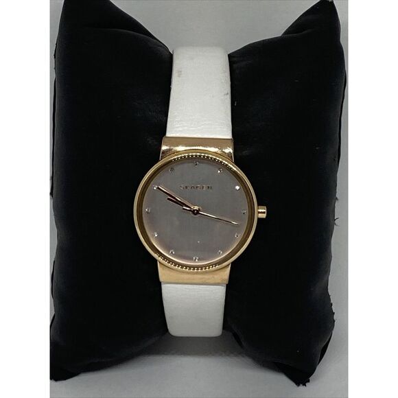Skagen SKW2351 Women\'s White Leather Analog Dial Quartz Wrist Watch JK642 main image 12
